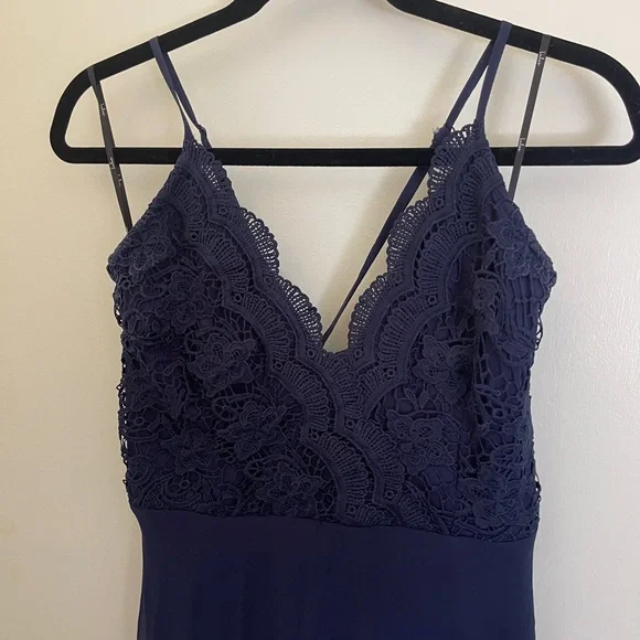 Lulu’s Madalyn Navy Blue Lace Maxi Dress - Picture 6 of 9